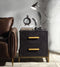 Keegan Night Table, Antique Ebony Top Grain Leather